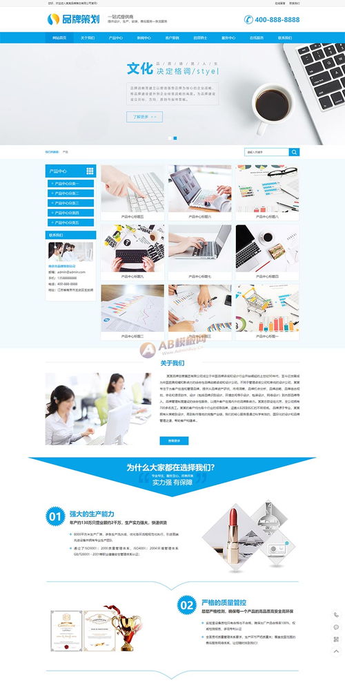 打造一体化营销利器 蓝色营销型互联网策划类网站模板深度解析